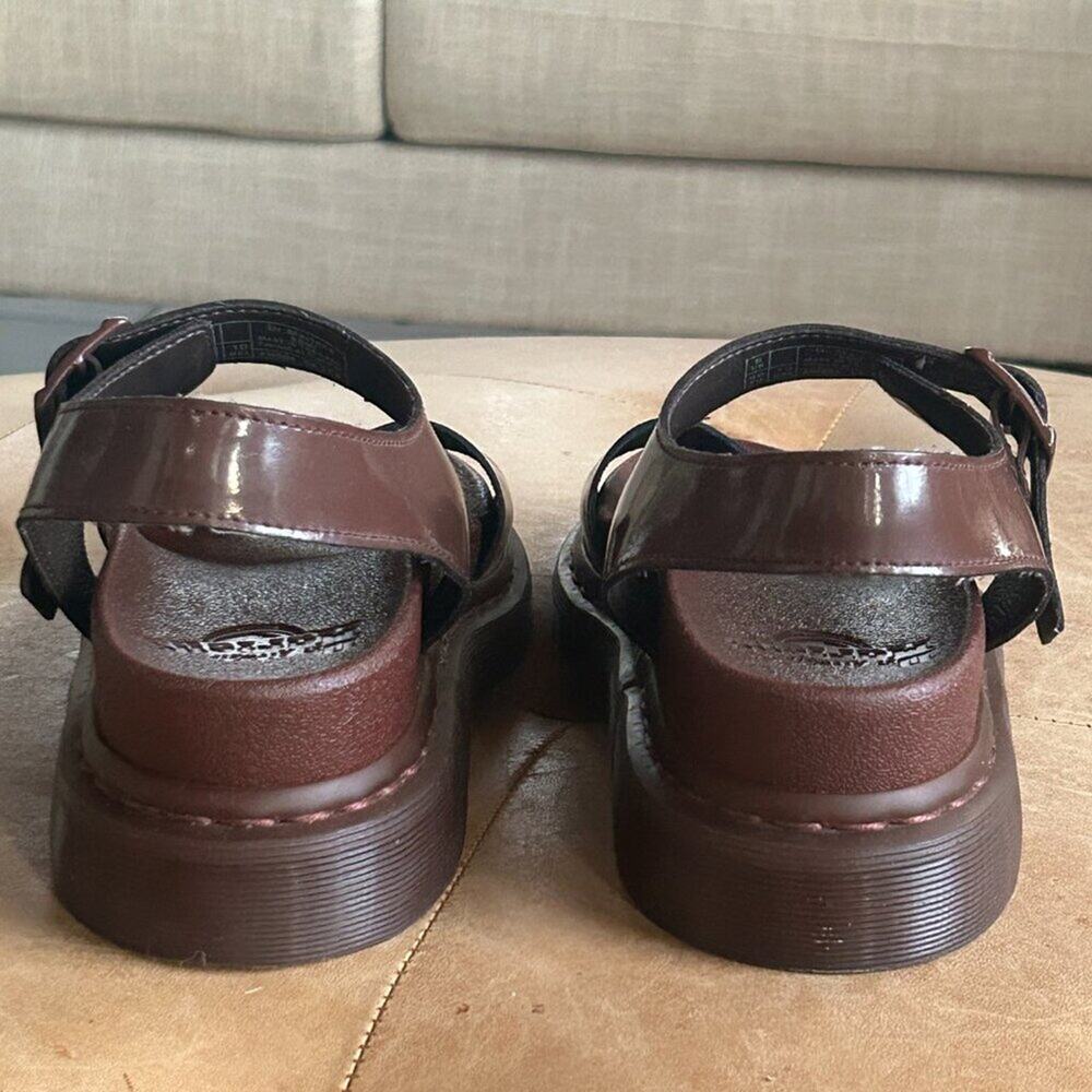 Dr Martens Romi Platform Sandals Brown Leather Chunky Minimalist Women 10 - Picture 9 of 12